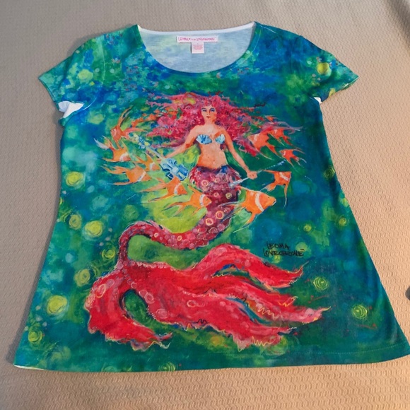 Leoma Lovegrov Tops - Leoma Lovegrove Beach Style Mermaid Print Top Leoma Lovegrov Tops - Leoma Lovegrove Beach Style Mermaid Print Top